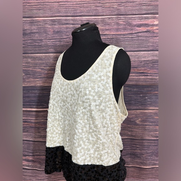 J. Crew Colorblock Sequin Cami Tank, XL, Black & White - Picture 7 of 12